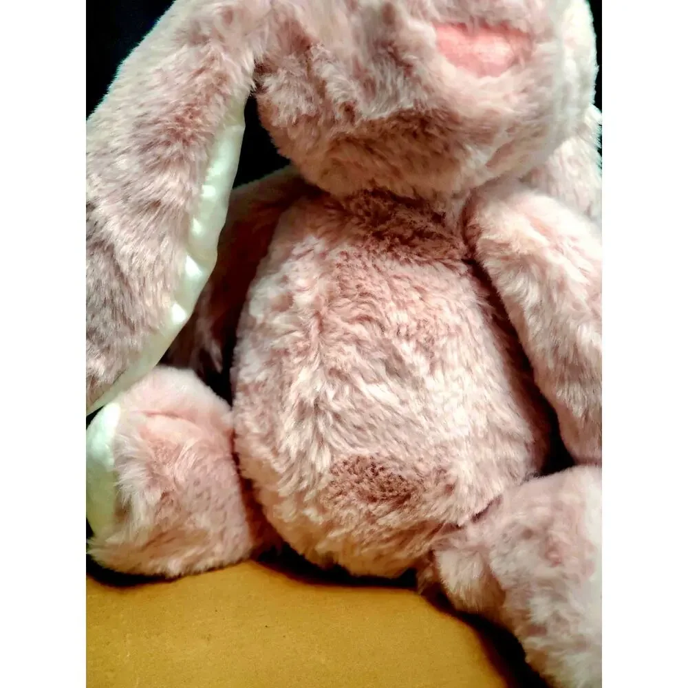 Pink Bunny Stuffed Animal Toy gift Rabbit long floppy ears Wreath Easter basket